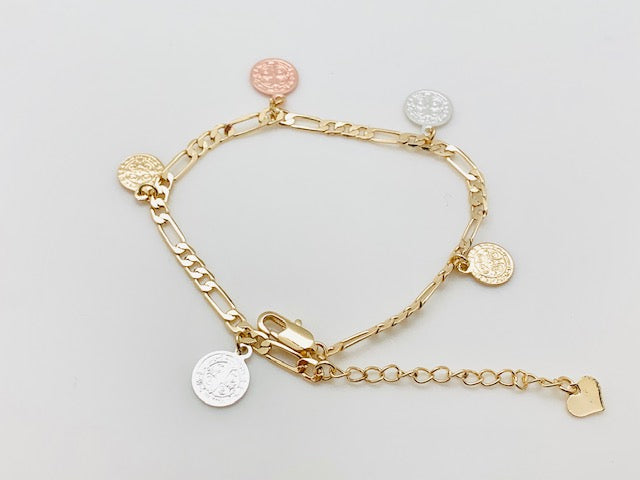 San Benito tri-color charm Bracelet